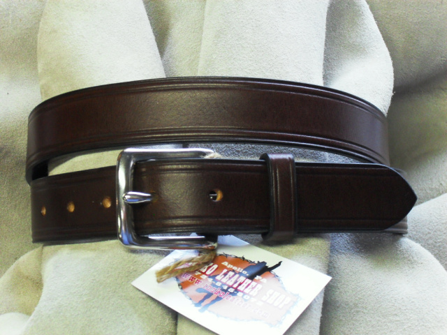 Brooks Brothers Men's Silver Buckle Leather Dress Belt